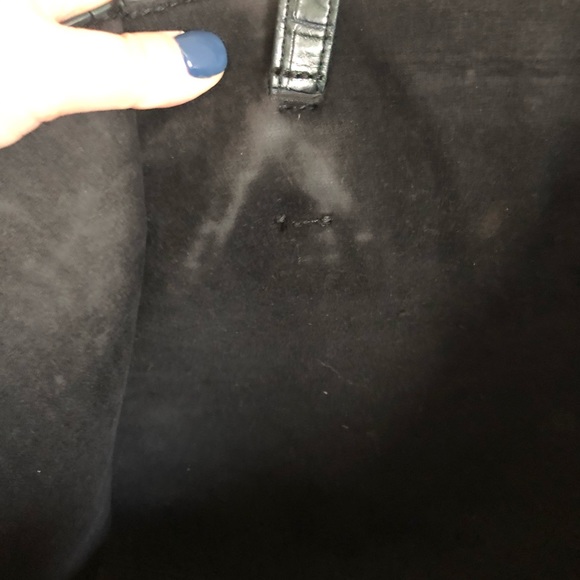 🌻3/25$ Zara large faux croc-embossed tote bag dark green - Picture 6 of 14